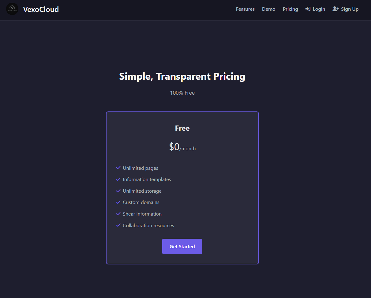 VexoCloud Dashboard
